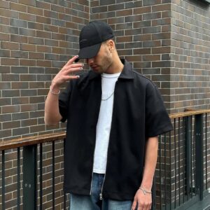 New oversized zip-up shirt